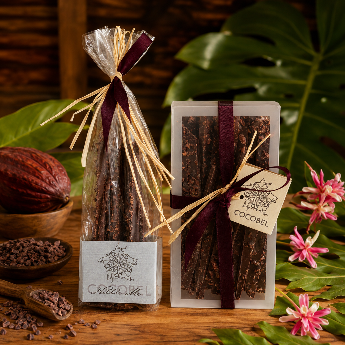 Nibble Me Chocolate Bark | 65% Dark Chocolate with Roasted Cocoa Nibs | Artisan Chocolate from Trinidad & Tobago