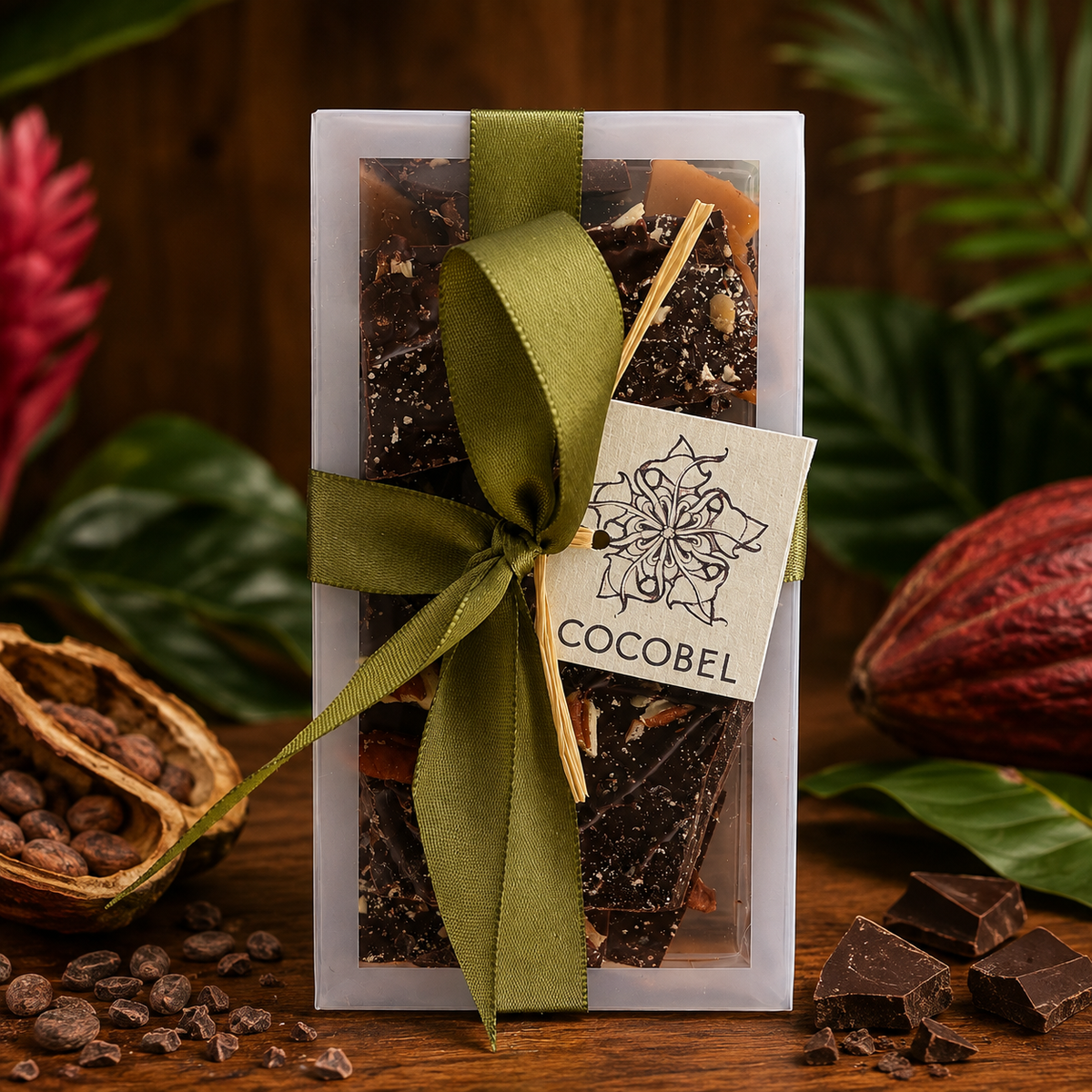 Pecan Toffee Crunch | 65% Dark Chocolate Butter Toffee with Toasted Pecans | Artisan Trinidad Confection
