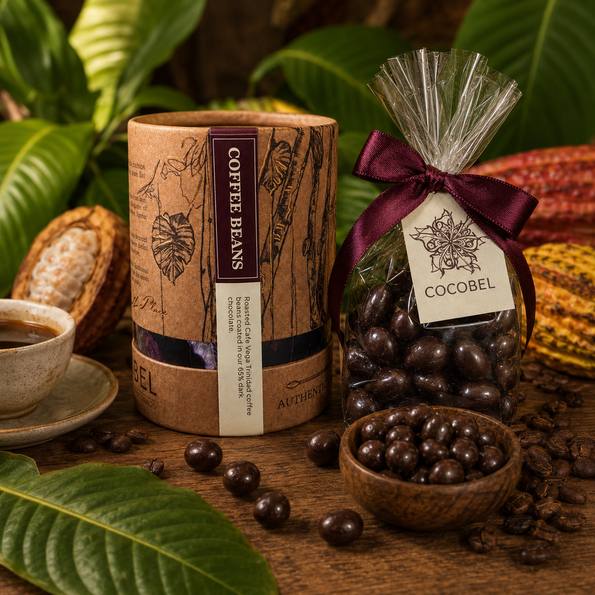 Coffee Bean Dragées | Trinidad Coffee Beans Coated in 65% Dark Chocolate | Artisan Chocolate