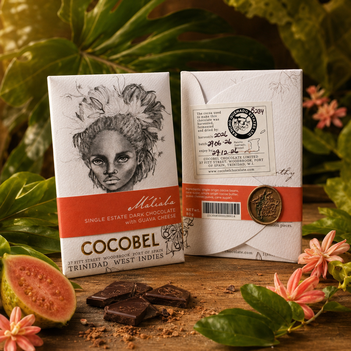 Máliaba 65% Dark Chocolate with Guava Cheese | Single-Origin Trinidad Chocolate | Award-Winning