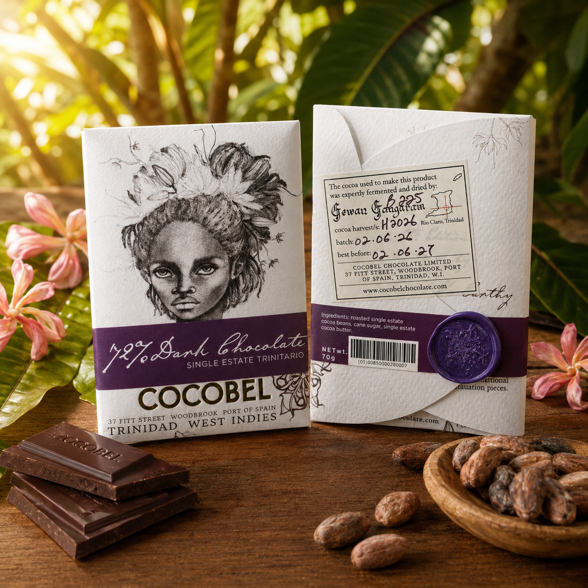 72% Single Estate Dark Chocolate | Trinitario Dark Chocolate from Trinidad & Tobago | Award-Winning