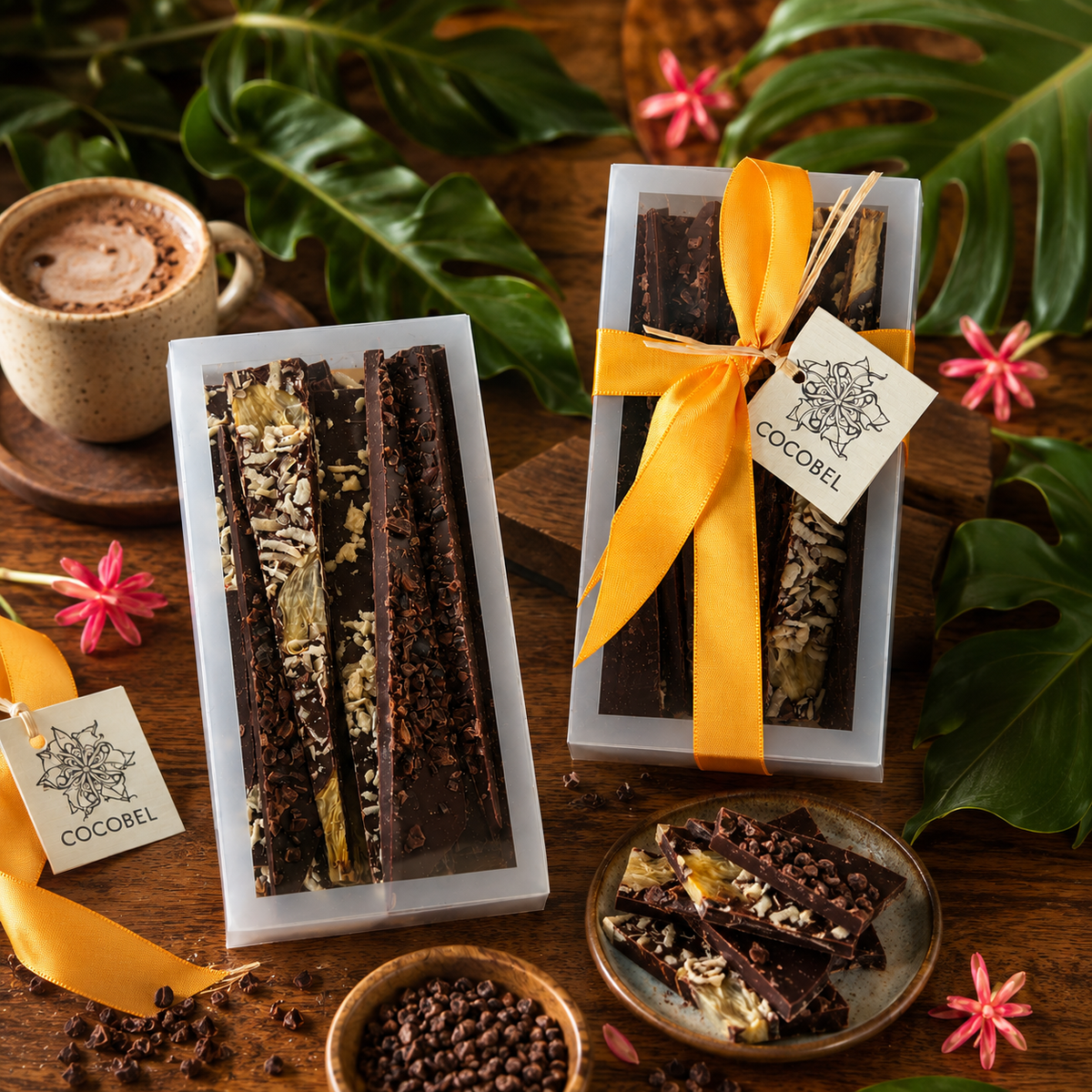 Mixed Chocolate Bark Gift Box | Artisan Dark Chocolate Bark Collection | Trinidad & Tobago