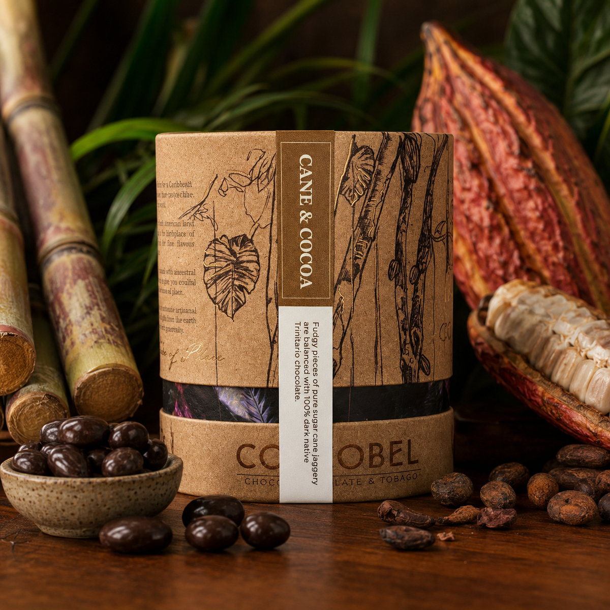 Cane & Cocoa Dragées | 100% Dark Chocolate Coated Jaggery | Artisan Trinidad Chocolate