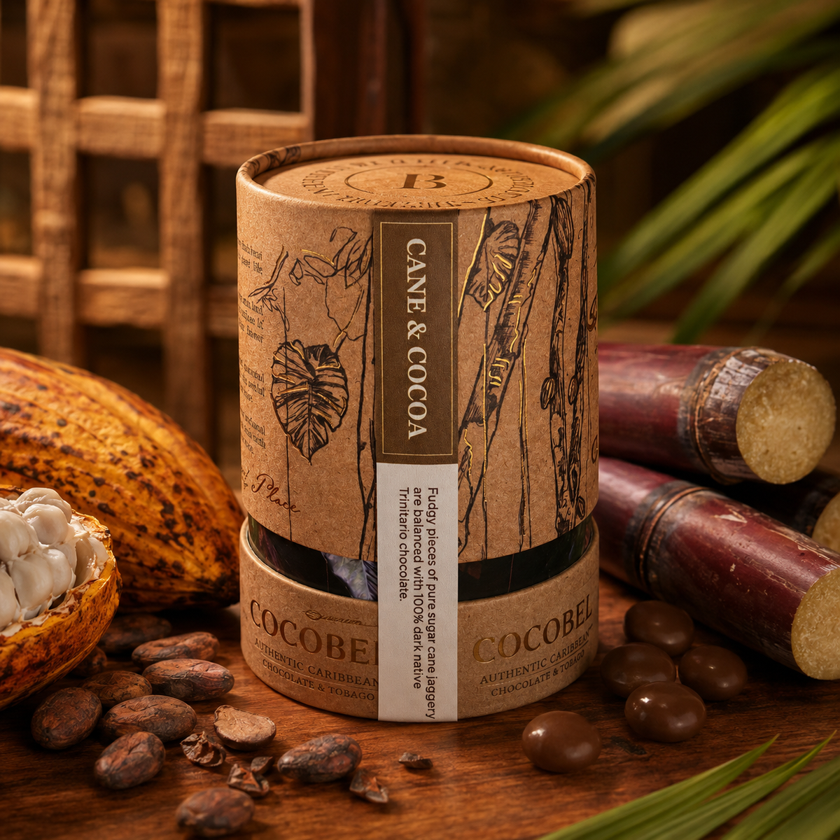 Cane & Cocoa Dragées | 100% Dark Chocolate Coated Jaggery | Artisan Trinidad Chocolate