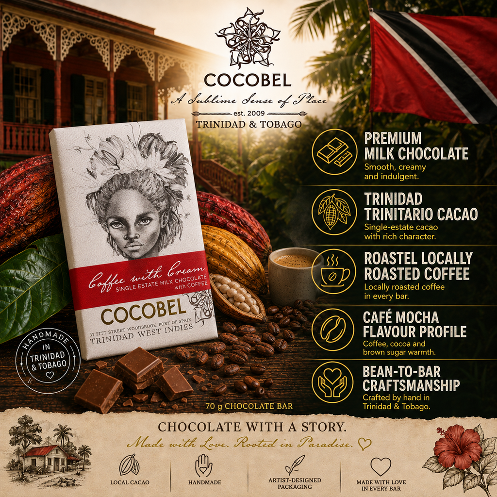 Coffee with Cream Milk Chocolate | Trinitario Chocolate with Trinidad Roastel Coffee